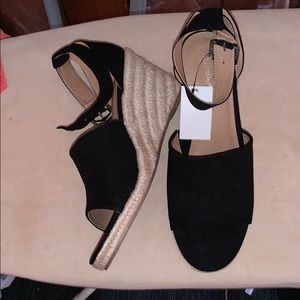 New Black Espadrilles wedges